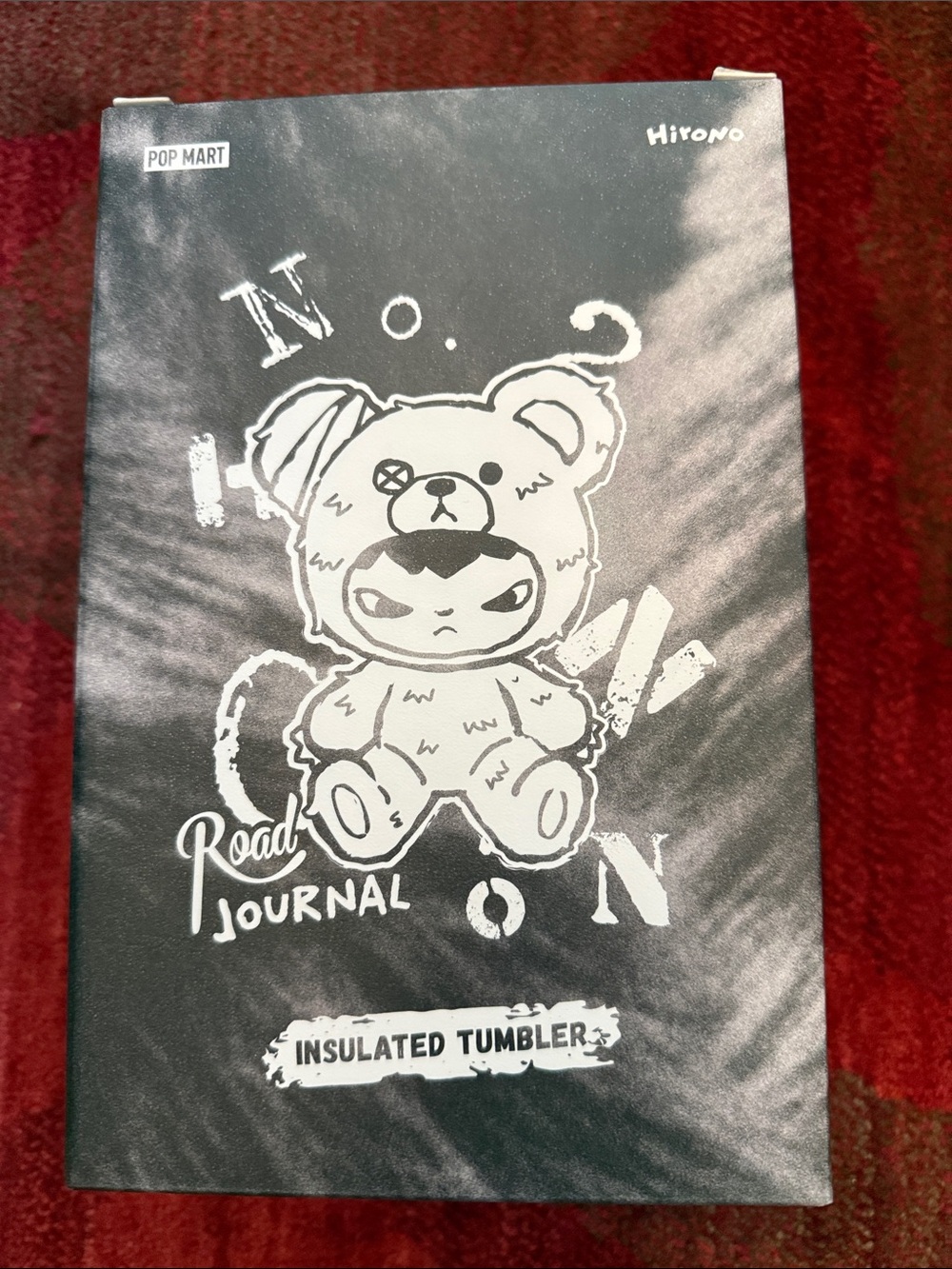 Popmart hirono Black Insulated Tumbler – Cute Bear Design